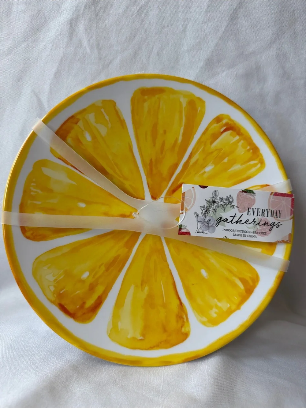 Yellow Citrus Melamine Salad Plates
